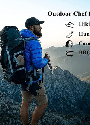 Huusk Viking Knives, Japanese Style Meat Cleaver Knives, Forged Boning Knife with Sheath, High Carbon Steel Chef Knives for Kitchen, Camping or BBQ Thanksgiving Christmas Gifts