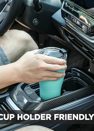 HAUSHOF 30 oz Tumbler, Stainless Steel Vacuum Insulated Coffee Tumbler Water Cup, Double Wall Travel Mug with Lid, Perfect for Hot and Cold Drinks