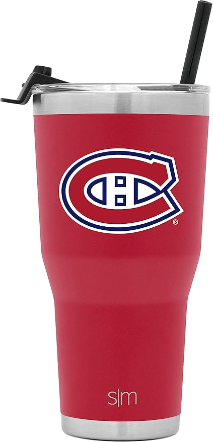 Simple Modern Officially Licensed NHL Montreal Canadiens 30oz Cruiser Tumbler Insulated Travel Mug Cup with Flip Lid and Straw