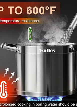 Walfos Whisk,17in Large Whisks, Heavy Duty Stainless Steel Wire Whisk Ideal For Beating Eggs, Blending Sauces, Mixing Batter.
