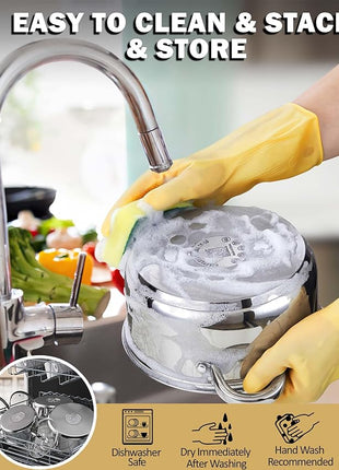 Cook N Home Kitchen Cookware Sets, 12-Piece Basic Stainless Steel Pots and Pans, Silver