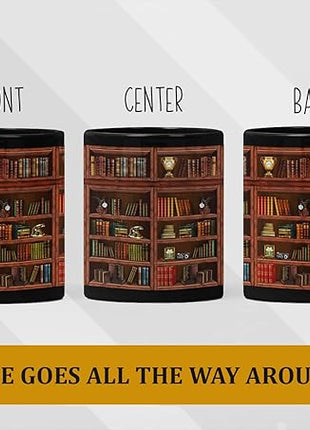 2IMT Book Mug Librarian Gifts for Book Lovers Women - Library Coffee Mug Books Club Gifts for Women - Reading Bookish Items Bookworm Librarian Lovers for Readers Writer Black 11oz