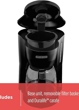 BLACK+DECKER 5-Cup Coffeemaker, Black, DCM600B