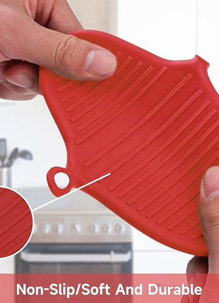 NEPAK 2 Pairs Oven Mitts Heat Resistant,Mini Silicone Oven Gloves,Pinch Grips Mitts Potholder for Kitchen Cooking & Baking (Red and Blue)