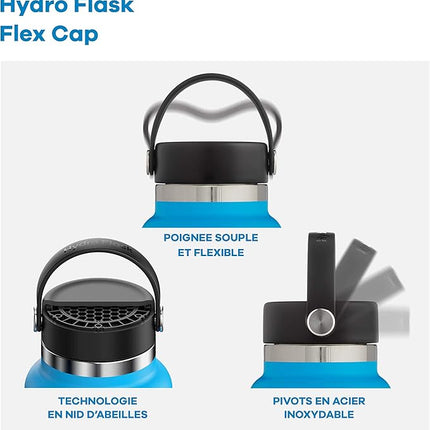 Hydro Flask 21 oz. Water Bottle - Stainless Steel, Reusable, Vacuum Insulated with Standard Mouth Flex Lid , Fog