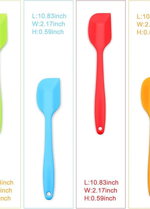 Silicone Spatula 4-piece Set, Heat-Resistant Spatulas, Non-stick Rubber Spatulas with Stainless Steel Core