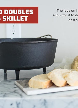 Camp Chef 14-inch Cast Iron Dutch Oven, Lid, and Lid Lifter ,Black/Cast Iron