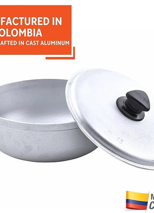IMUSA Traditional Caldero made in Colombia with Lid, 4.8 Quart, Silver