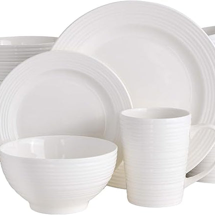 Gibson - 102504.16RM Gibson Home Amelia Court 16 Piece Dinnerware Set, White