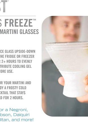 Host Stemless Martini Glasses, Cocktail Glasses, Double Walled Insulated Drinking Glass, Frozen Cups to Keep Your Drinks Cold, Set of 2