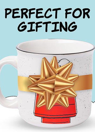 Silver Buffalo Peanuts Snoopy and Woodstock Get Cozy Ceramic Camper Mug, 20 Ounces