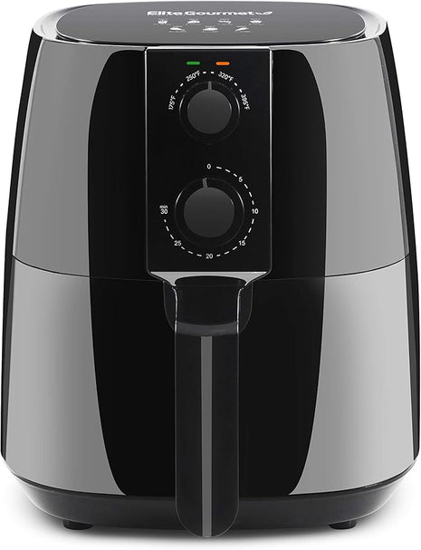 Elite Gourmet EAF4617 Electric Digital Hot Air Fryer, 1350Watts, Oil-Less Healthy Cooker, Timer & Temperature Controls, 4 Quart, Black