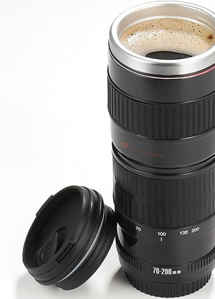 Camera Lens Coffee Mug with Slider Lid - Perfect Photographer Gifts for Men and Women, Unique Gifts for Photography Enthusiasts and Shutterbug Friends!