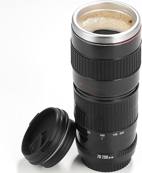 Camera Lens Coffee Mug with Slider Lid - Perfect Photographer Gifts for Men and Women, Unique Gifts for Photography Enthusiasts and Shutterbug Friends!