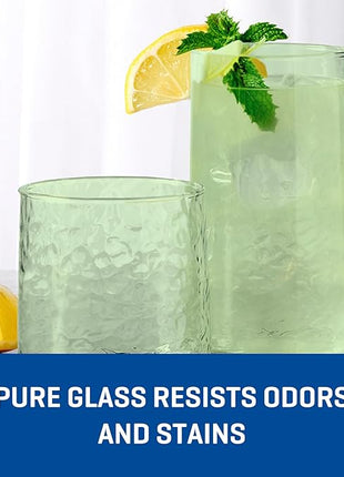 Anchor Hocking Fern Green Brockhill Drinking Glasses (16-Pieces, 12-ounce and 18-ounce, dishwasher safe)