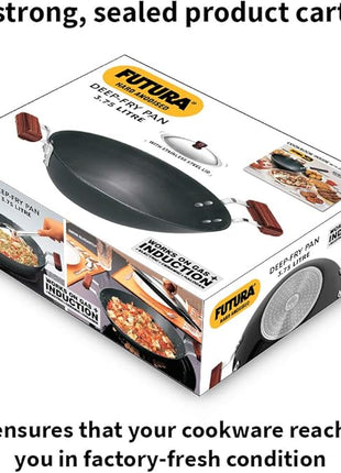 Hawkins Futura Hard Anodised Deep-Fry Pan 3.75 L, 30 cm, 4.06 mm with SS Lid and Induction Compatible Base (Black)