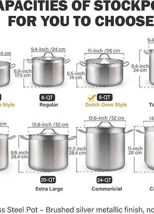 Cooks Standard Stockpots Stainless Steel, 24 Quart Professional Grade Stock Pot with Lid, Silver