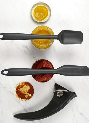 RSVP International (EMS-WH) Ela's Favorite Silicone Spatula, Black, 8" | BPA-Free Silicone | Scrape Batters, Flip Eggs, Ice Cakes, & More | Dishwasher Safe & Heat Resistant | Cooking, Baking & More