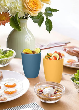 Homienly Wheat Straw Cups, Alternatives to Plastic Cups Reusable Set of 6, Unbreakable Drinking Cup Water Tumblers for Kitchen,Camping, Party, Dishwasher Safe Drinking Glasses Set(12 OZ, Colorful)