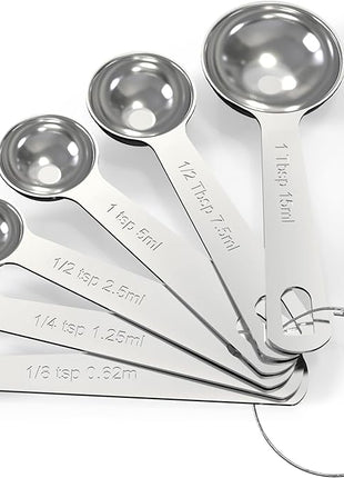 TILUCK Stainless Steel Measuring Spoons Set,Coffee Scoop Spoon,Kitchen Gadgets for Cooking & Baking,Set of (6)