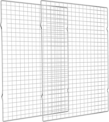 Cooling Rack for Baking 2-Pack, 16x10 Inches Baking Rack, Thick Wire Cookie Rack for Cooking, Roasting, Grilling, Drying, Oven Safe, Fits Half Sheet Pan, Silver