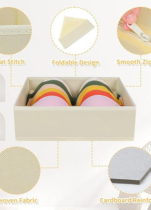 DIMJ Drawer Organizer Clothes, 24 Pack Dresser Organizer, Foldable Closet Organizers and Storage, Fabric Dresser Drawer Organizers, Drawer Dividers for Nursery, Baby Clothes, Underwears, Sock