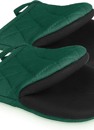 1 Pair Short Oven Mitts, Heat Resistant Silicone Kitchen Mini Oven Mitts for 500 Degrees, Non-Slip Grip Surfaces and Hanging Loop Gloves, Baking Grilling Barbecue Microwave Machine Washable