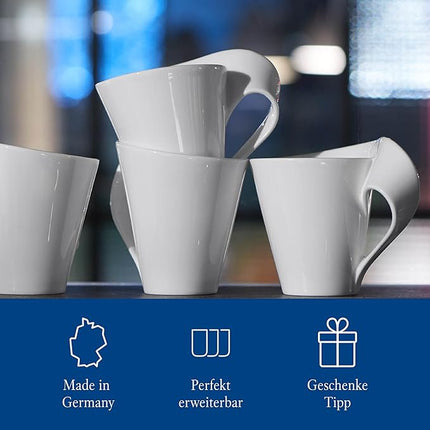 Villeroy & Boch NewWave Caffe Collection Coffee Mug, Premium Porcelain, Made in Germany, 10 oz Capacity, White