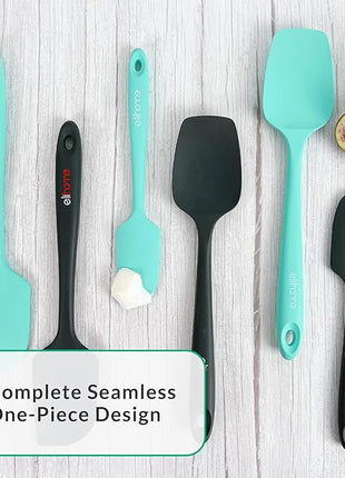 Elihome Chef Series 3 Piece Silicone Spatula Set - 600°F Heat Resistant Non Stick Rubber Kitchen Scraper Spatulas for Cooking, Baking, and Mixing – BPA Free and LFGB Certified Silicone, Green Color