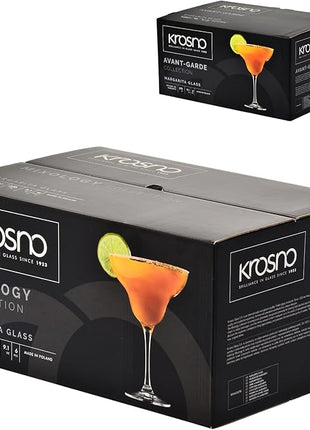 Krosno Margarita Cocktail Glasses, Set of 6, 9.1 oz, Mixology Collection, Ideal for Cocktails, Frozen Desserts, Dishwasher Safe, Made in Europe