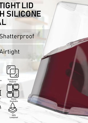 WHITE FEATHER SUPPLIES 2 PC [8.5L / 287 Oz] Extra Large Airtight Food Storage Containers with Lids - BPA Free Kitchen and Pantry Organization Containers for Baking Supplies, Cereal, Flour, Sugar, Rice