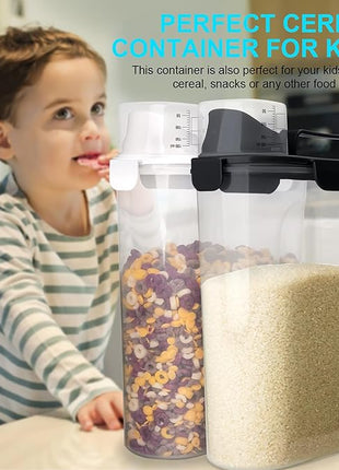 Rice Airtight Dry Food Storage Containers 10Lbs, BPA Free Plastic Storage Bin Dispenser with Pourable Spout, Portable Handle, Kitchen Pantry Organization for Cereal, Flour and Beans Dark Grey