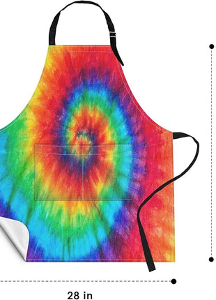 Britimes Apron Home Kitchen Cooking Baking Gardening for Women Men with Pockets Tie dye 32x28 inch