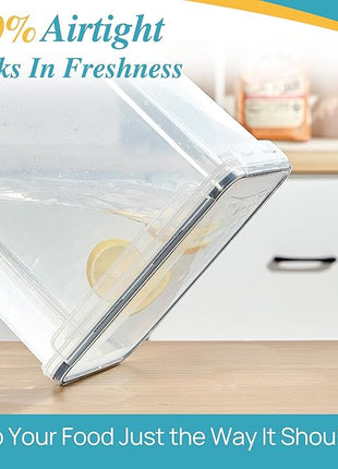 Vtopmart 8.5L 2 Pack Extra Large Flour Sugar Storage Containers for 20lbs flour, Airtight Kitchen Pantry Organization Canisters with Lids for Bulk food, Rice, Baking Supplies, BPA Free, Black