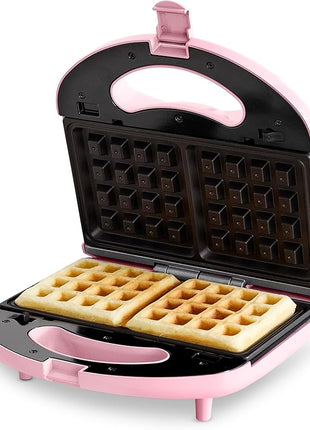 GreenLife Electric Waffle Sandwich Maker, Toaster, Panini Press with Healthy Ceramic Nonstick Plates, Perfect for Tuna Melts, Crispy Rice, Grilled Cheese, LED Indicator Light, PFAS-Free, Pink