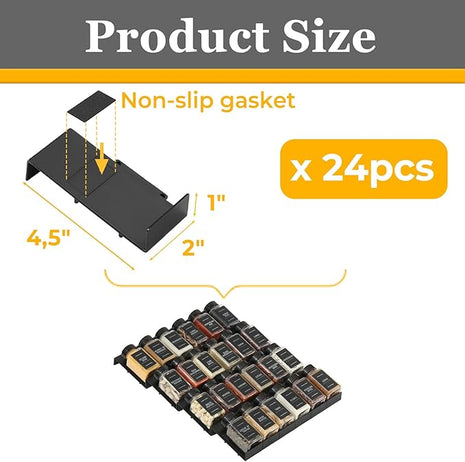 Famhap Spice Drawer Organizer, 24PCS Interlocking Expandable Seasoning Rack Tray Insert for Kitchen Drawers, Spice Rack Drawer for Spice Jars