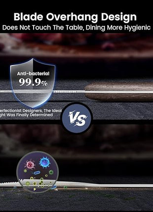 Steak Knives Set of 4, 4.8 Inch Quality Japanese Style Smooth Edge Meat Knife with Wood Handle, Damascus Pattern Full Tang Design, Ultra Sharp Dinner Knives with Exquisite Box, Kitchen Gifts