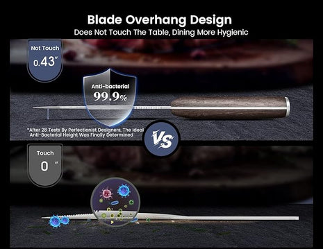 Steak Knives Set of 4, 4.8 Inch Quality Japanese Style Smooth Edge Meat Knife with Wood Handle, Damascus Pattern Full Tang Design, Ultra Sharp Dinner Knives with Exquisite Box, Kitchen Gifts