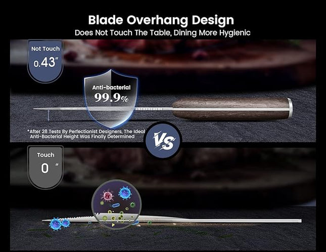 Steak Knives Set of 2, 4.8 Inch High End Japanese Style Fine Edge Meat Knife with Wood Handle, Damascus Pattern Full Tang Design, Super Sharp Dinner Knives with Exquisite Box, Cooking Gifts