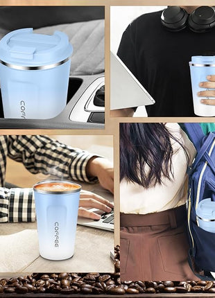 CS COSDDI 12 oz Stainless Steel Vacuum Insulated Tumbler - Coffee Travel Mug Spill Proof with Lid - Coffee Cups for Keep Hot/Ice Coffee,Tea and Beer