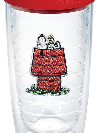 Tervis Peanuts Best Buddies Collection Snoopy Woodstock House Made in USA Double Walled Insulated Tumbler Travel Cup Keeps Drinks Cold & Hot, 16oz, House
