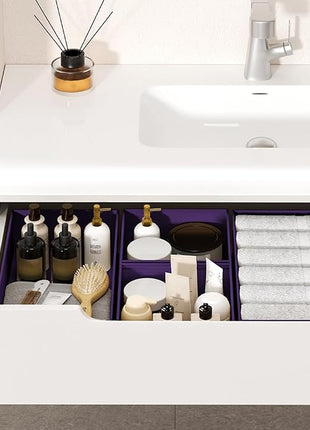 DIMJ Drawer Organizer Clothes, 12 Pack Dresser Organizer, Foldable Closet Organizers and Storage, Fabric Dresser Bins, Drawer Dividers for Nursery, Baby Clothes, Underwears, Sock (Purple)