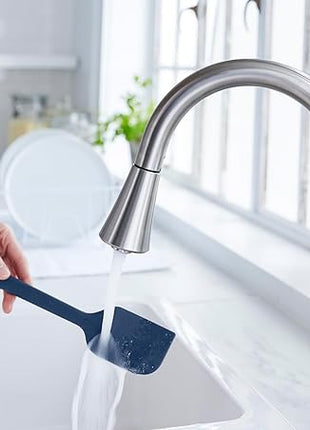 GreenPan Silicone Mixing Spatula, Scraping Baking Cooking Kitchen Utensil, Flexible Rubber Nonstick Cookware, Rigid Steel Core, Heat-Resistant, Anti-Slip Handle, BPA-Free, Dishwasher Safe, Blue