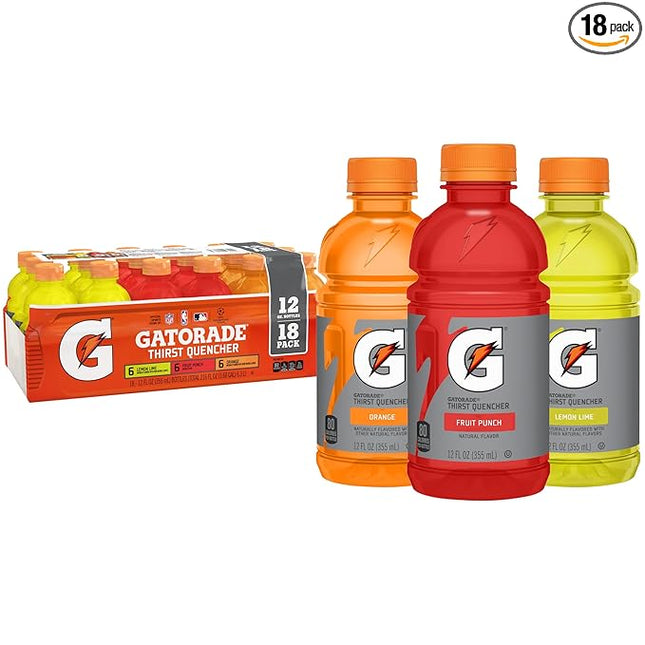 Gatorade Thirst Quencher Sports Drink, Variety Pack, 12 Fl Oz (Pack of 18)