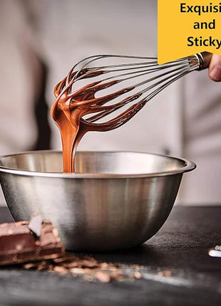 Whisks for Cooking, 3 Pack Stainless Steel Whisk for Blending, Whisking, Beating and Stirring, Enhanced Version Balloon Wire Whisk Set, 8"+10"+12"