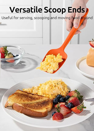 U-Taste Silicone Baking Spatula Set: 600ºF High Heat Resistant, Food Grade Flexible Rubber Kitchen Cooking Mixing Scraper, Food Grade Seamless Utensil for Nonstick Cookware Set of 3 (Colorful)