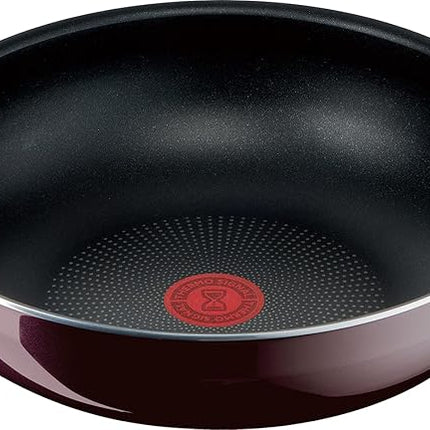 ティファール(T-fal) Tefal L43919 Fry Pan with Removable Handle, 11.0 inches (28 cm), Deep Wok, Compatible with Gas Fire, Ingenio Neo Vintage Bordeaux Intense Wok Pan, Non-Stick