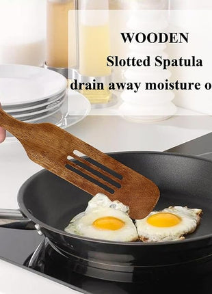 Wooden Spatula, Heat Resistant Cooking Wood Spatulas Spurtles for Non Stick Cookware Kitchen Use, Handmade Non Toxic Teak Wooden Cooking Utensil Spurtle Set for Cast Iron Baking Flipping, 4 Piece