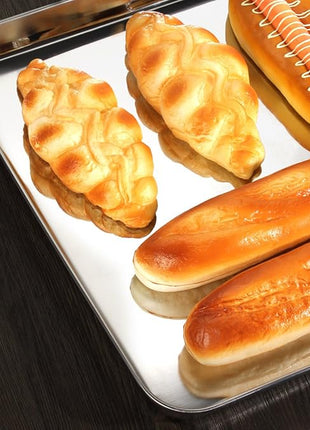 Baking Sheet Set of 5, Stainless Steel 5 Piece Cookie Sheet, Toaster Oven Baking Pan Set, Rectangle Size 16 x 12 x 1 inch, Healthy, Mirror Finish, Rust Free, Dishwasher Safe