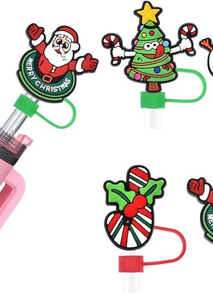 Silicone Straw Caps for 10mm Tumblers | Reusable Dust-Proof Toppers Fits Stanley 30oz & 40oz Cups Large Handle Model (red)